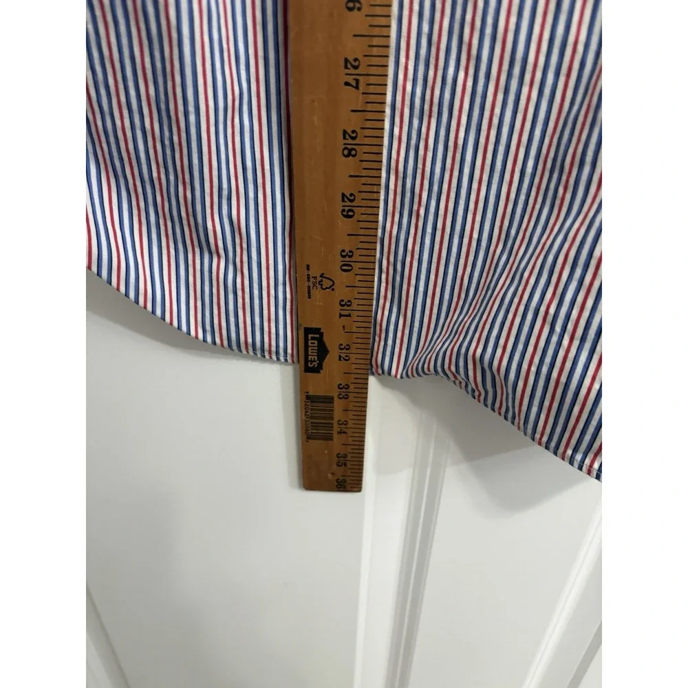 Polo Ralph Lauren Classic Fit Stripe Button Down Shirt Men's XL Red Blue Cotton